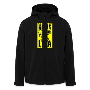 Kreisliga Fussball Affe - Recycelte Männer Softshell-Jacke von Stanley/Stella - Schwarz - Vorne - AI Model Male 185 light (185cm)