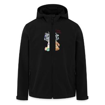 Joyeuses Pâques - Saule aux œufs de Pâques - Veste softshell homme en polyester recyclé Stanley/Stella - noir - Devant - AI Model Male 185 light (185cm)