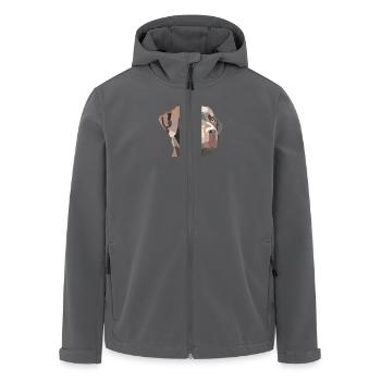 Labrador Kopf Braun Low Poly Mosaik - Recycelte Männer Softshell-Jacke von Stanley/Stella - Schwarz - Vorne - AI Model Male 185 light (185cm)