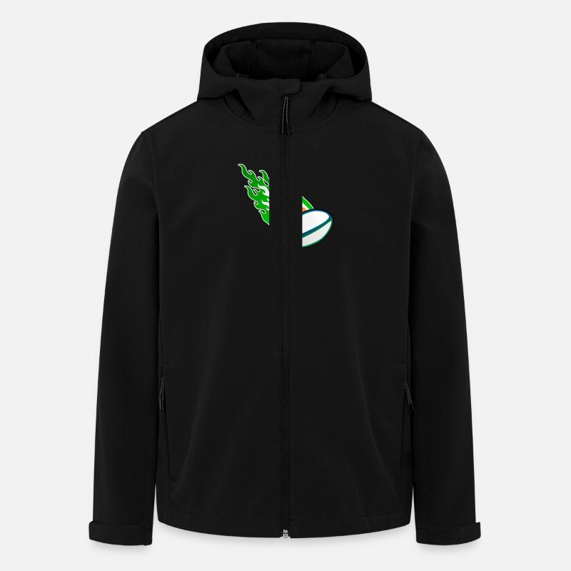 Fireball Rugby Irland - Recycelte Männer Softshell-Jacke von Stanley/Stella - Schwarz