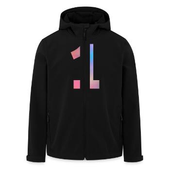 Colorful Number 1 - Men’s Recycled Softshell Jacket by Stanley/Stella - black - Front - AI Model Male 185 light (185cm)