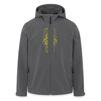 Ufo sighting paranormal mountains sun trees - Men’s Recycled Softshell Jacket by Stanley/Stella - black - Front - AI Model Male 185 light (185cm)