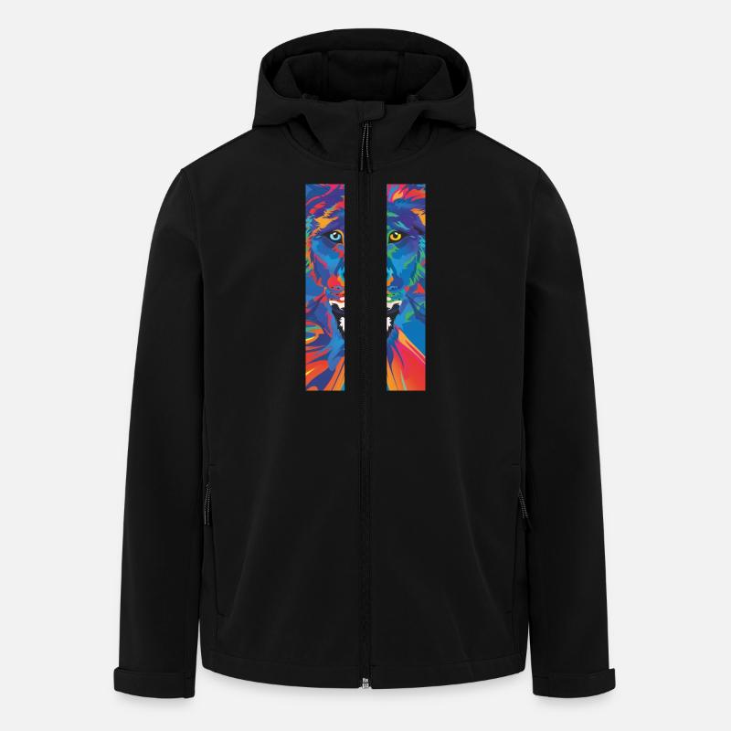 Lion Löwe Leeuw Leon - Men’s Recycled Softshell Jacket by Stanley/Stella - black