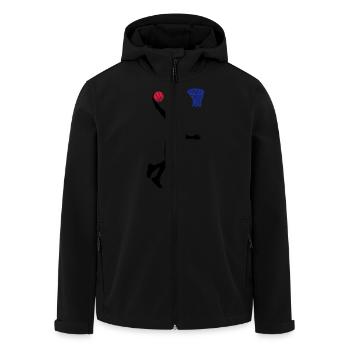 basketball big 3 color vector - Men’s Recycled Softshell Jacket by Stanley/Stella - black - Front - AI Model Male 185 light (185cm)