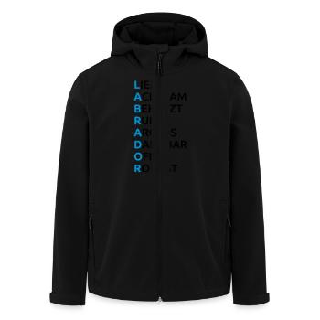 Labrador Eigenschaften Spruch - Recycelte Männer Softshell-Jacke von Stanley/Stella - Schwarz - Vorne - AI Model Male 185 light (185cm)