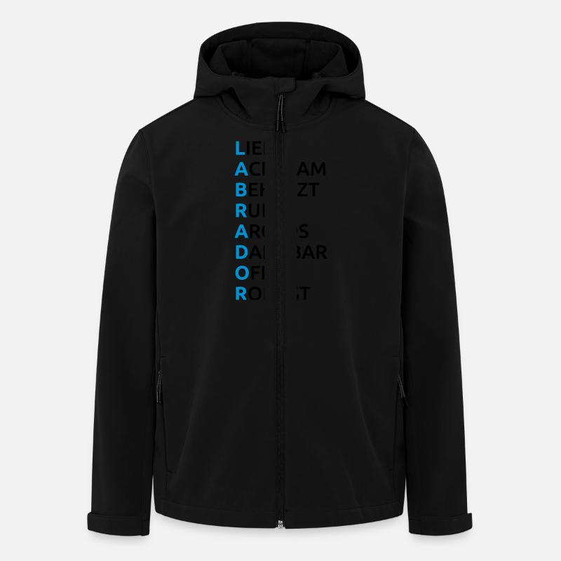 Labrador Eigenschaften Spruch - Recycelte Männer Softshell-Jacke von Stanley/Stella - Schwarz