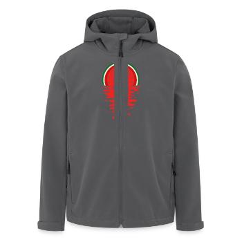 Jus de pastèque coucher de soleil - Veste softshell homme en polyester recyclé Stanley/Stella - noir - Devant - AI Model Male 185 light (185cm)