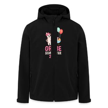 Große Schwester 2025 Süßer Hund - Recycelte Männer Softshell-Jacke von Stanley/Stella - Schwarz - Vorne - AI Model Male 185 light (185cm)