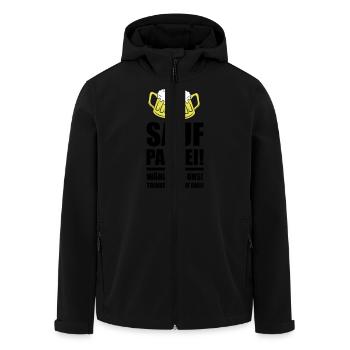 sauf partei - Recycelte Männer Softshell-Jacke von Stanley/Stella - Schwarz - Vorne - AI Model Male 185 light (185cm)