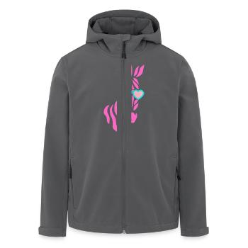 pinkes Zebra mit Sonnenbrille - Recycelte Männer Softshell-Jacke von Stanley/Stella - Schwarz - Vorne - AI Model Male 185 light (185cm)