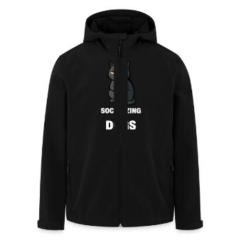 Sozialisierung ist für Hunde – unsoziale Katzenstimmung - Recycelte Männer Softshell-Jacke von Stanley/Stella - Schwarz - Vorne - AI Model Male 185 light (185cm)