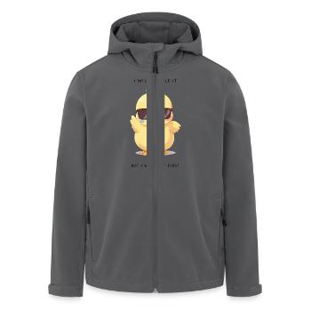 Je vais m’en occuper – Poussin qui pleure avec des lunettes - Veste softshell homme en polyester recyclé Stanley/Stella - noir - Devant - AI Model Male 185 light (185cm)