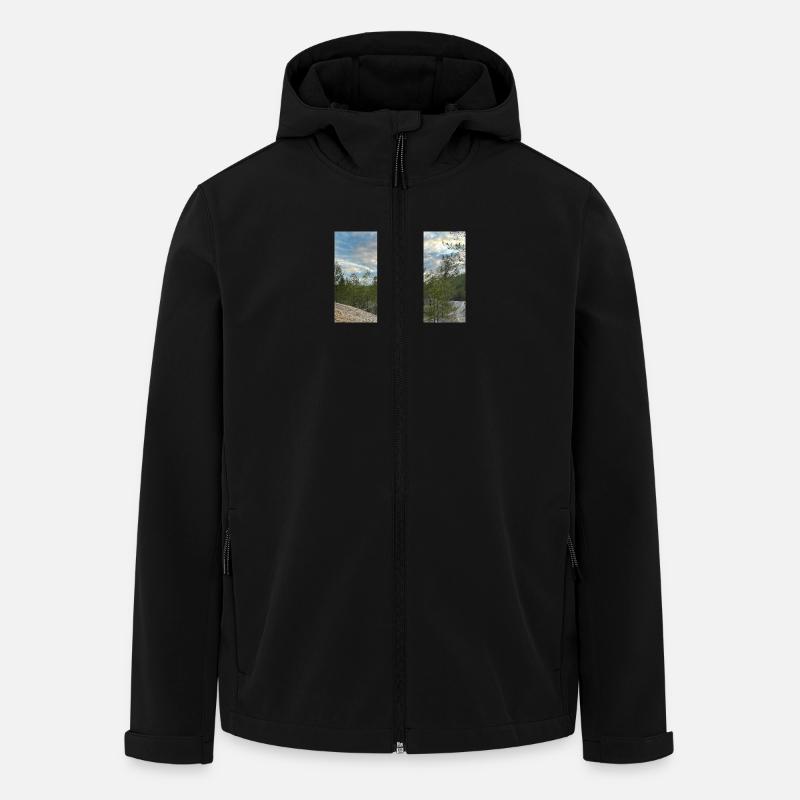 Ciel bleu - Veste softshell homme en polyester recyclé Stanley/Stella - noir