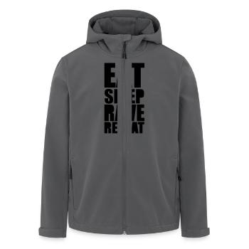 EAT SLEEP RAVE REPEAT - Recycelte Männer Softshell-Jacke von Stanley/Stella - Schwarz - Vorne - AI Model Male 185 light (185cm)