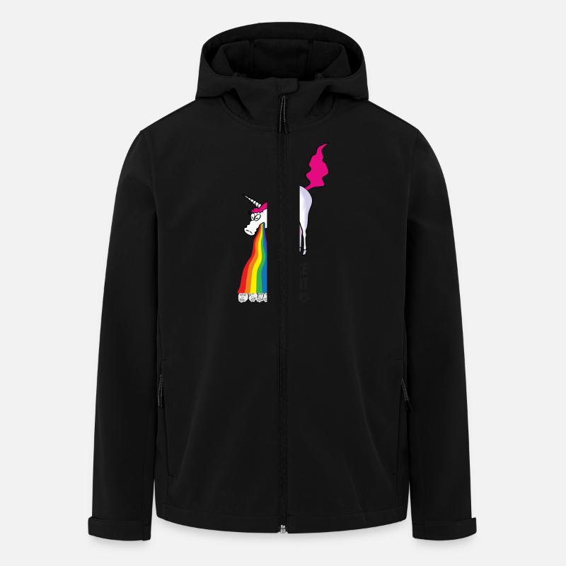 Einhorn kotzt Regenbogen - haters - Recycelte Männer Softshell-Jacke von Stanley/Stella - Schwarz