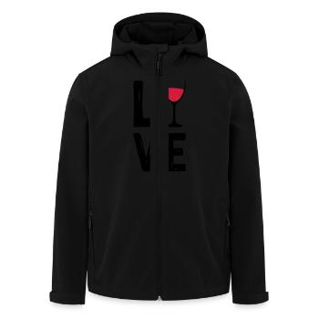 Wein Wine Love Liebe Weinglas 2c - Recycelte Männer Softshell-Jacke von Stanley/Stella - Schwarz - Vorne - AI Model Male 185 light (185cm)