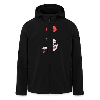 Katze Geburt Eierschale Luftballons Kinder Baby - Recycelte Männer Softshell-Jacke von Stanley/Stella - Schwarz - Vorne - AI Model Male 185 light (185cm)
