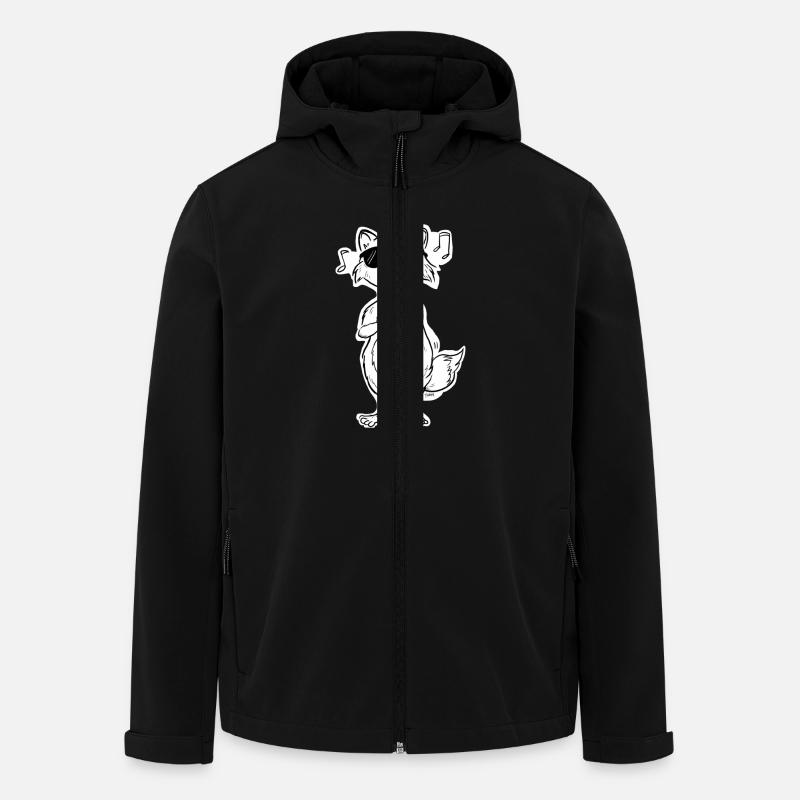 Singender Fuchs - Recycelte Männer Softshell-Jacke von Stanley/Stella - Schwarz