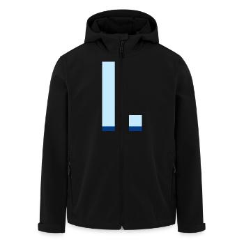 Letter l blue pop and modern - Men’s Recycled Softshell Jacket by Stanley/Stella - black - Front - AI Model Male 185 light (185cm)
