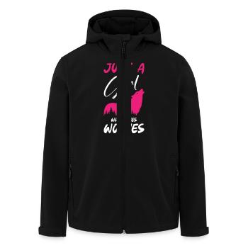 Juste une fille qui aime les loups - Veste softshell homme en polyester recyclé Stanley/Stella - noir - Devant - AI Model Male 185 light (185cm)