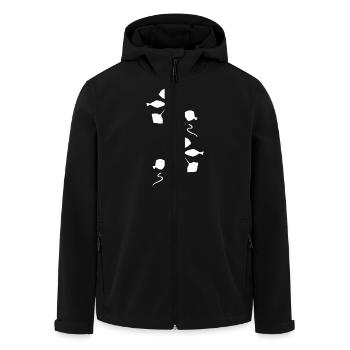 Mer / Sous-marin / Vie marine - Veste softshell homme en polyester recyclé Stanley/Stella - noir - Devant - AI Model Male 185 light (185cm)