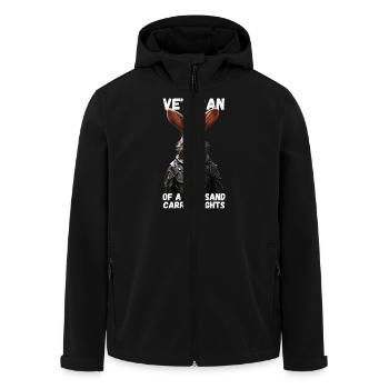 Veteran of a Thousand Carrot Fights - Men’s Recycled Softshell Jacket by Stanley/Stella - black - Front - AI Model Male 185 light (185cm)