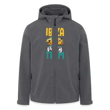 Ibiza Party Team - Men’s Recycled Softshell Jacket by Stanley/Stella - black - Front - AI Model Male 185 light (185cm)