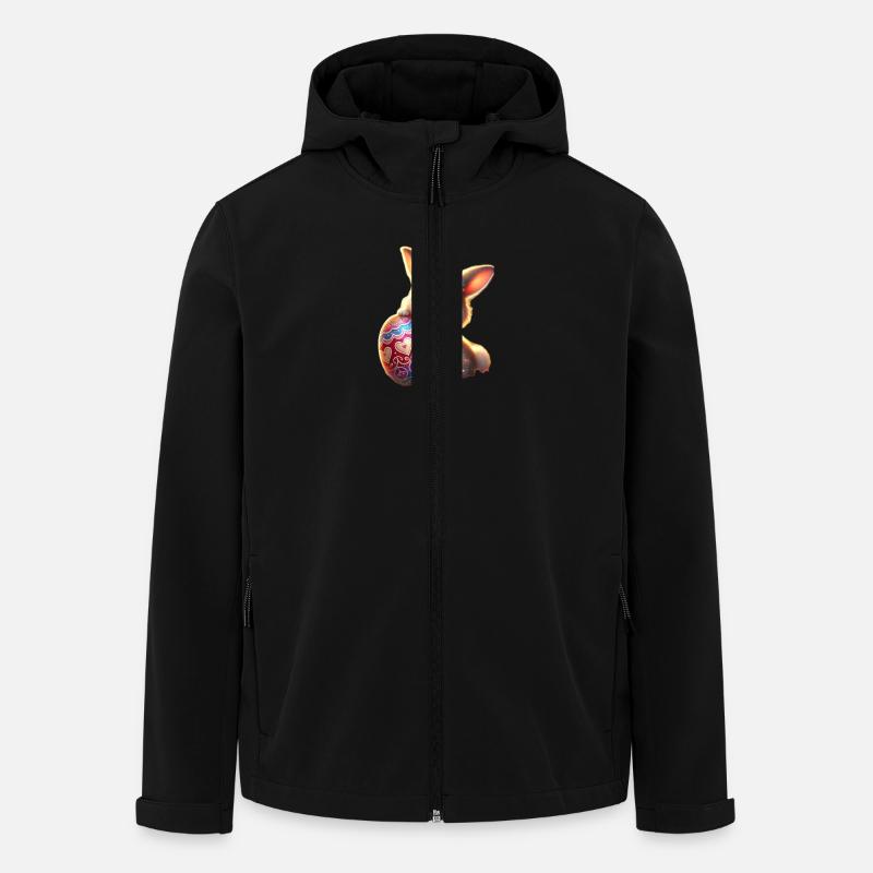Lapin de Pâques avec œuf - Veste softshell homme en polyester recyclé Stanley/Stella - noir