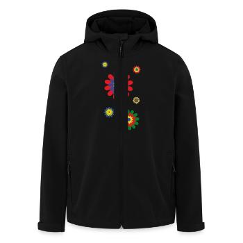 flower power 01 - Veste softshell homme en polyester recyclé Stanley/Stella - noir - Devant - AI Model Male 185 light (185cm)