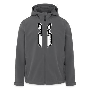 Französische Bulldogge - Recycelte Männer Softshell-Jacke von Stanley/Stella - Anthrazit - Vorne - AI Model Male 185 light (185cm)