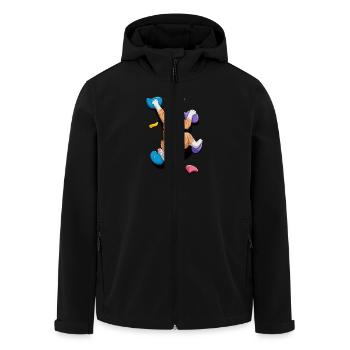 Lustige Boulder-Katze Felsenkletterns - Recycelte Männer Softshell-Jacke von Stanley/Stella - Schwarz - Vorne - AI Model Male 185 light (185cm)