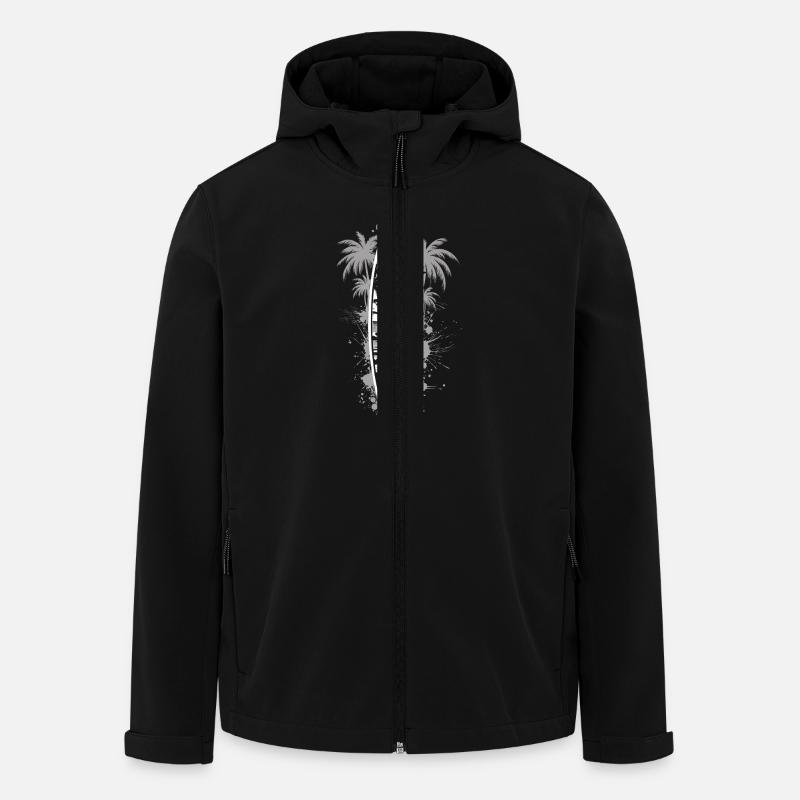 Surfboard Sketch - Men’s Recycled Softshell Jacket by Stanley/Stella - black