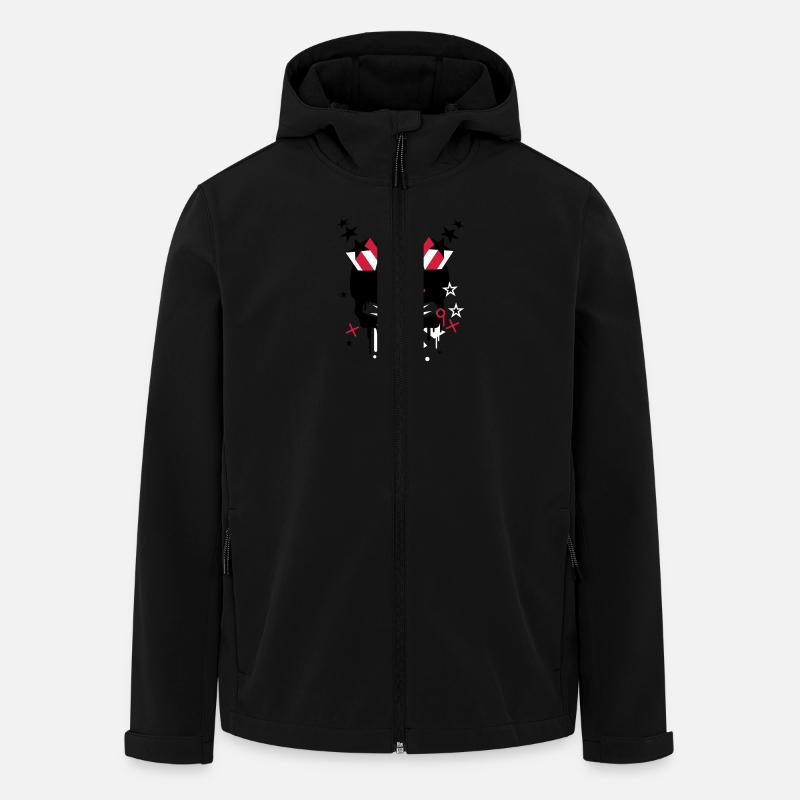 Teufel Skull mit Sternenhörner - Recycelte Männer Softshell-Jacke von Stanley/Stella - Schwarz