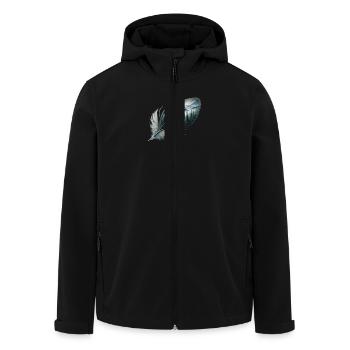 Wildlife Feather - Men’s Recycled Softshell Jacket by Stanley/Stella - black - Front - AI Model Male 185 light (185cm)