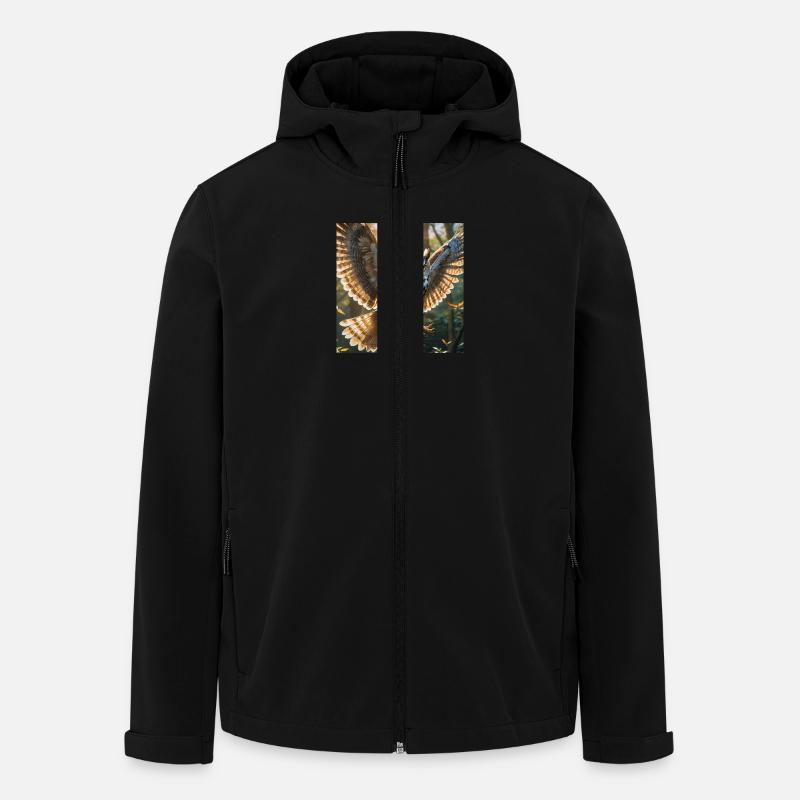 Eule - Recycelte Männer Softshell-Jacke von Stanley/Stella - Schwarz