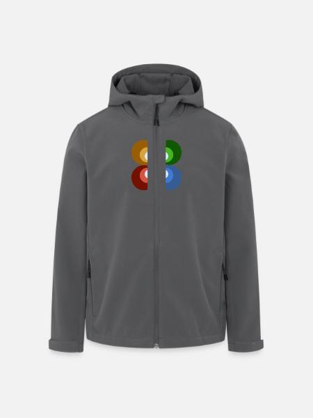 Retrokreise bunt - Recycelte Männer Softshell-Jacke von Stanley/Stella - Schwarz