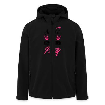 sie heiratet wir machen party - Recycelte Männer Softshell-Jacke von Stanley/Stella - Schwarz - Vorne - AI Model Male 185 light (185cm)
