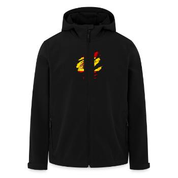 drapeau espagne españa - Veste softshell homme en polyester recyclé Stanley/Stella - noir - Devant - AI Model Male 185 light (185cm)