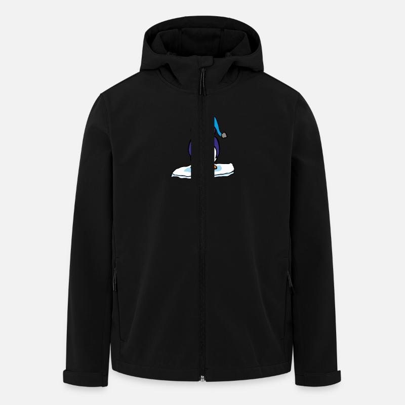 Cartoon Pinguin - Recycelte Männer Softshell-Jacke von Stanley/Stella - Schwarz