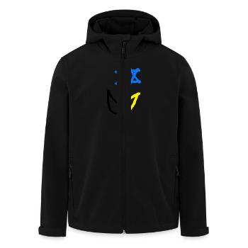 Deutsch Israelische Freundschaft - Recycelte Männer Softshell-Jacke von Stanley/Stella - Schwarz - Vorne - AI Model Male 185 light (185cm)