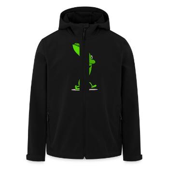 Funny pea - Recycelte Männer Softshell-Jacke von Stanley/Stella - Schwarz - Vorne - AI Model Male 185 light (185cm)