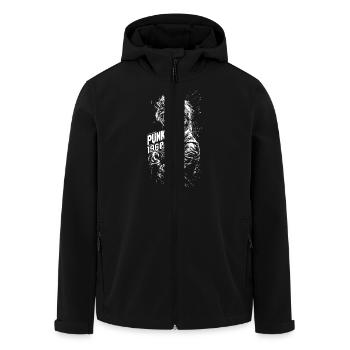 Punk 1969s - Men’s Recycled Softshell Jacket by Stanley/Stella - black - Front - AI Model Male 185 light (185cm)