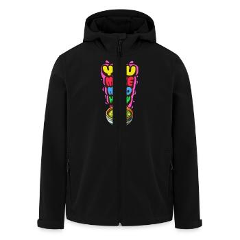 You Make Miso Happy Funny Japanese Soup Art - Men’s Recycled Softshell Jacket by Stanley/Stella - black - Front - AI Model Male 185 light (185cm)