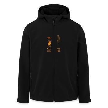 Vieille école. Toujours en smoking - Veste softshell homme en polyester recyclé Stanley/Stella - noir - Devant - AI Model Male 185 light (185cm)