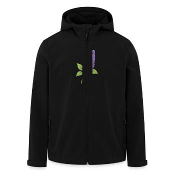Fliederblüte – zarte Frühlingspracht - Recycelte Männer Softshell-Jacke von Stanley/Stella - Schwarz - Vorne - AI Model Male 185 light (185cm)