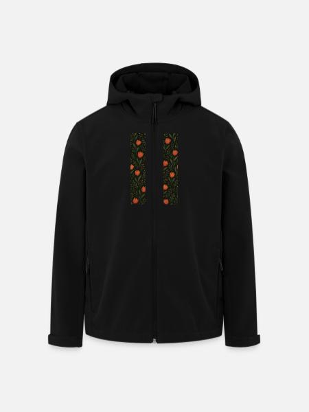 Tulip Pattern - Men’s Recycled Softshell Jacket by Stanley/Stella - black