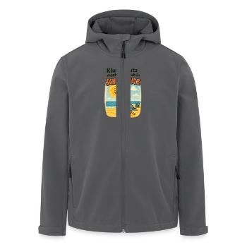 Kluge Leutz machen Urlaub in Scharbeutz - Recycelte Männer Softshell-Jacke von Stanley/Stella - Schwarz - Vorne - AI Model Male 185 light (185cm)