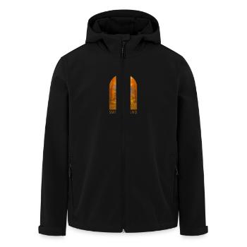 Schweiz - Recycelte Männer Softshell-Jacke von Stanley/Stella - Schwarz - Vorne - AI Model Male 185 light (185cm)