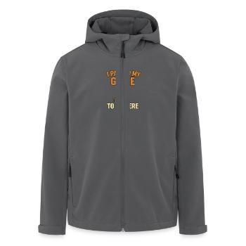 J’AI MIS MON JEU EN PAUSE POUR ÊTRE ICI - Veste softshell homme en polyester recyclé Stanley/Stella - noir - Devant - AI Model Male 185 light (185cm)