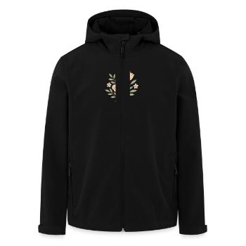 Pastellblumen – Zartes florales Kunstdesign - Recycelte Männer Softshell-Jacke von Stanley/Stella - Schwarz - Vorne - AI Model Male 185 light (185cm)